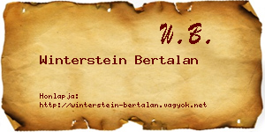 Winterstein Bertalan névjegykártya