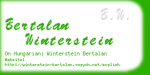 bertalan winterstein business card